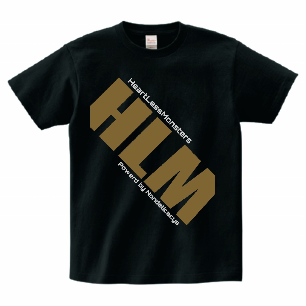 ハートレスモンスターズTシャツ (HLMver.) ブラック/DE（XL）