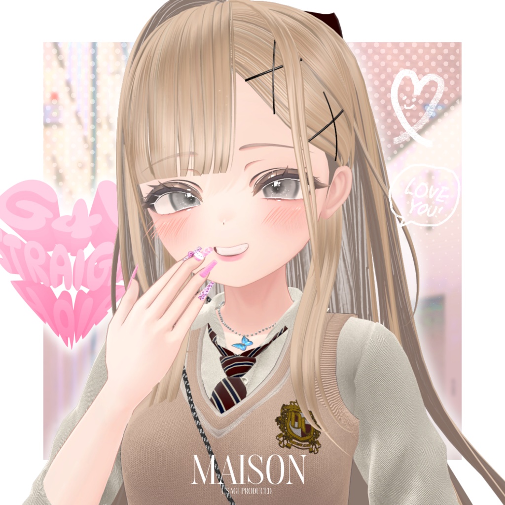 [VRC Hair+Nail] 2WAY G4L Hair