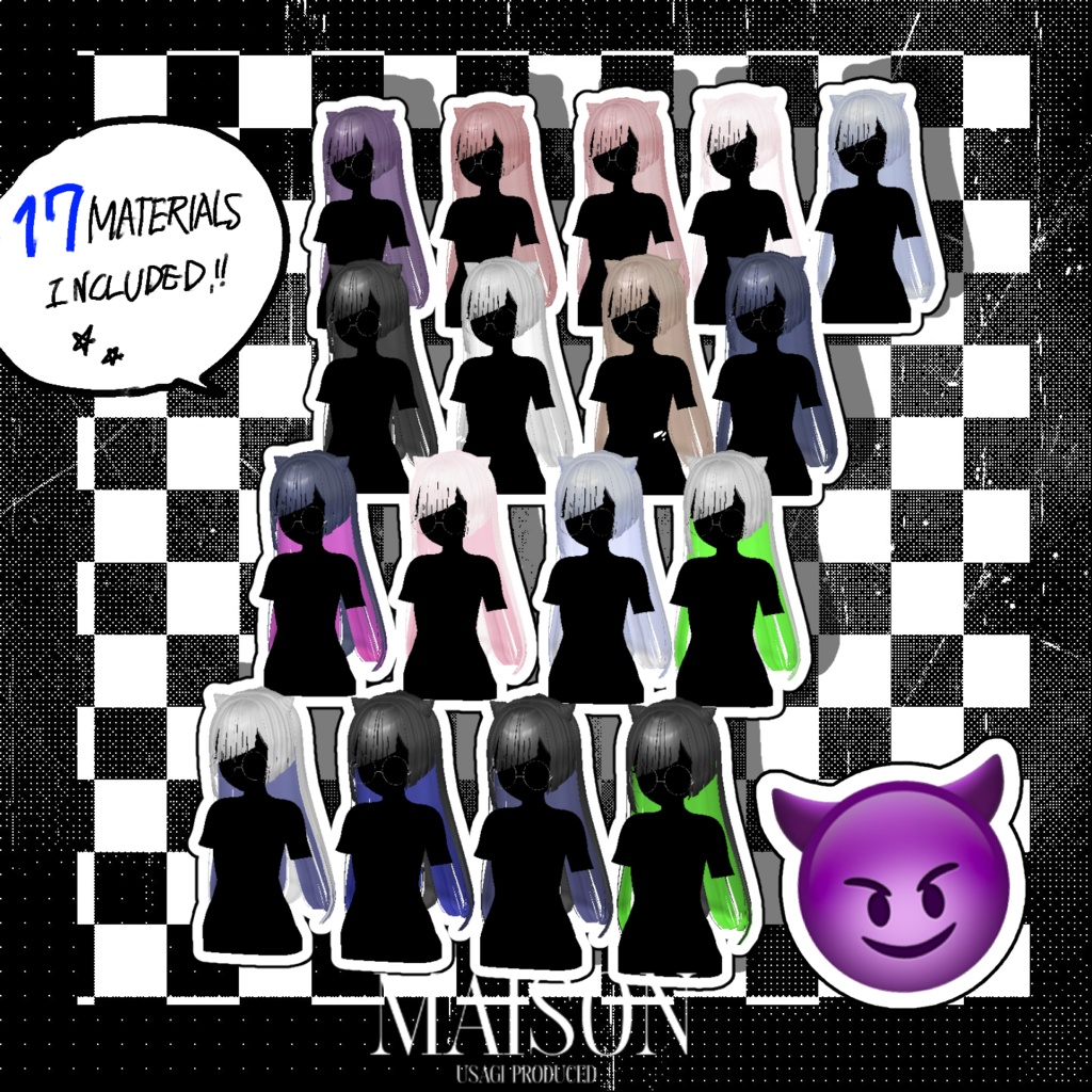 [VRC Hair] 👿あくまHair👿+丸めがね 缩略图 2