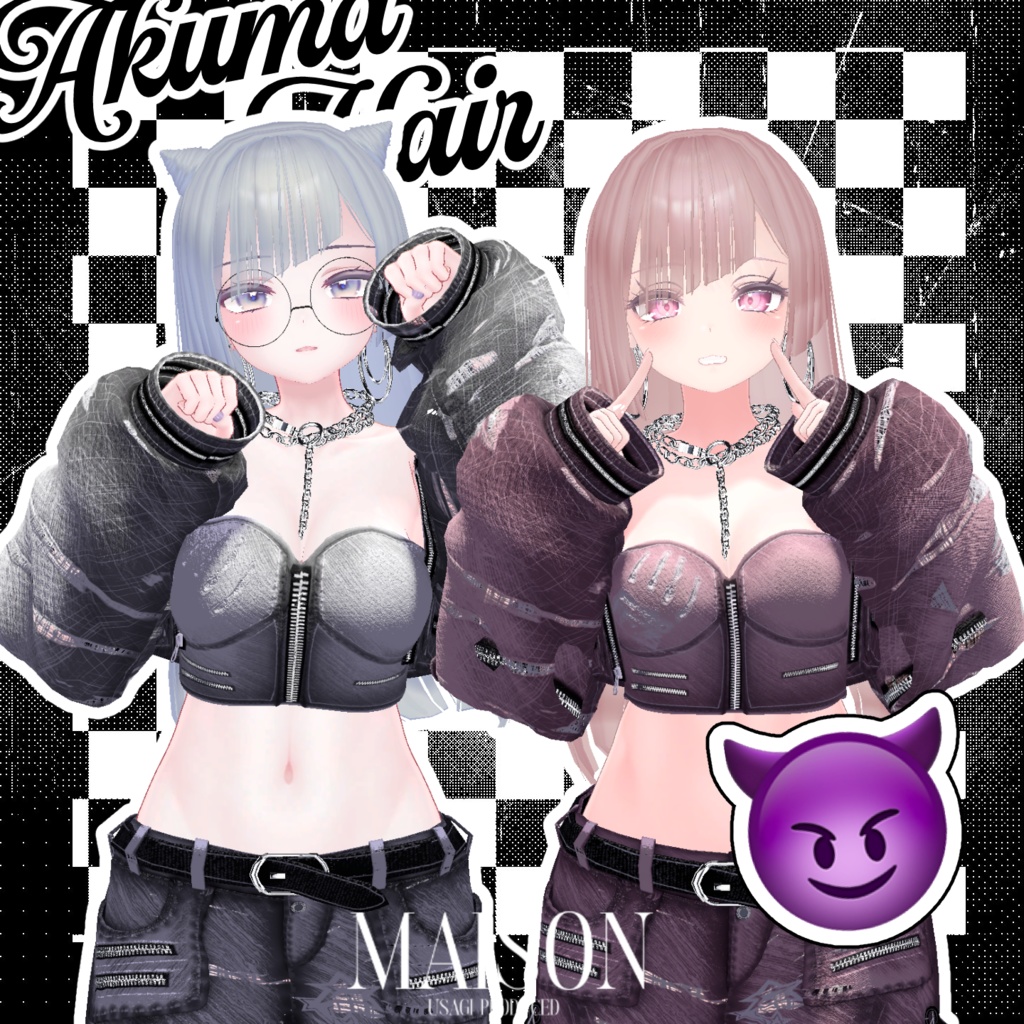 [VRC Hair] 👿あくまHair👿+丸めがね 缩略图 6