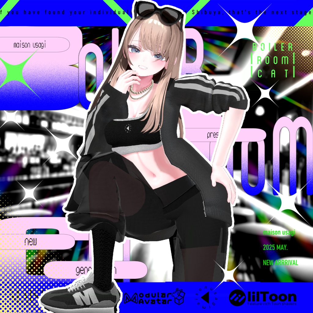 【Hair付き！】💗Boiler Room Cat💙【16Avatars対応】#Maison_Usagi091