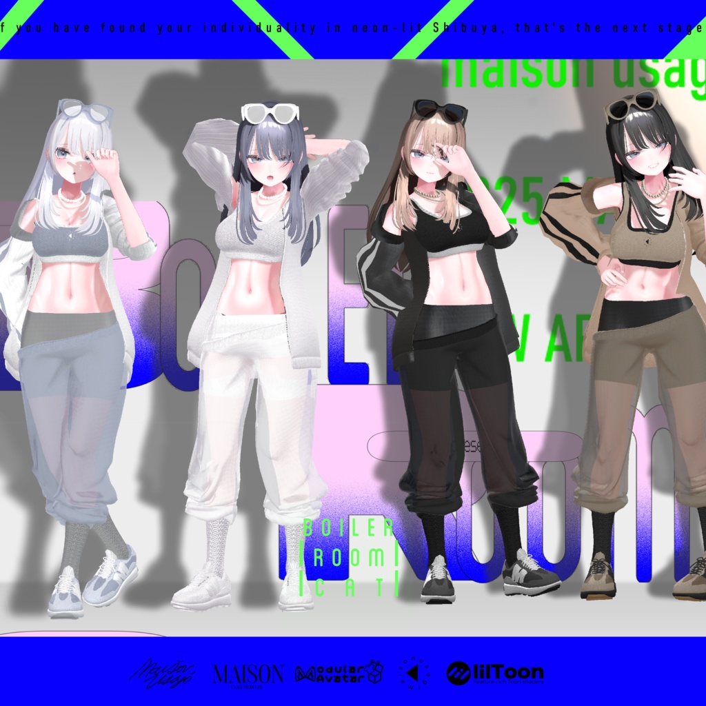 【Hair付き!】💗Boiler Room Cat💙【16Avatars対応】#Maison_Usagi091