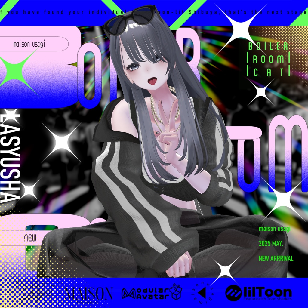 【Hair付き!】💗Boiler Room Cat💙【16Avatars対応】#Maison_Usagi091