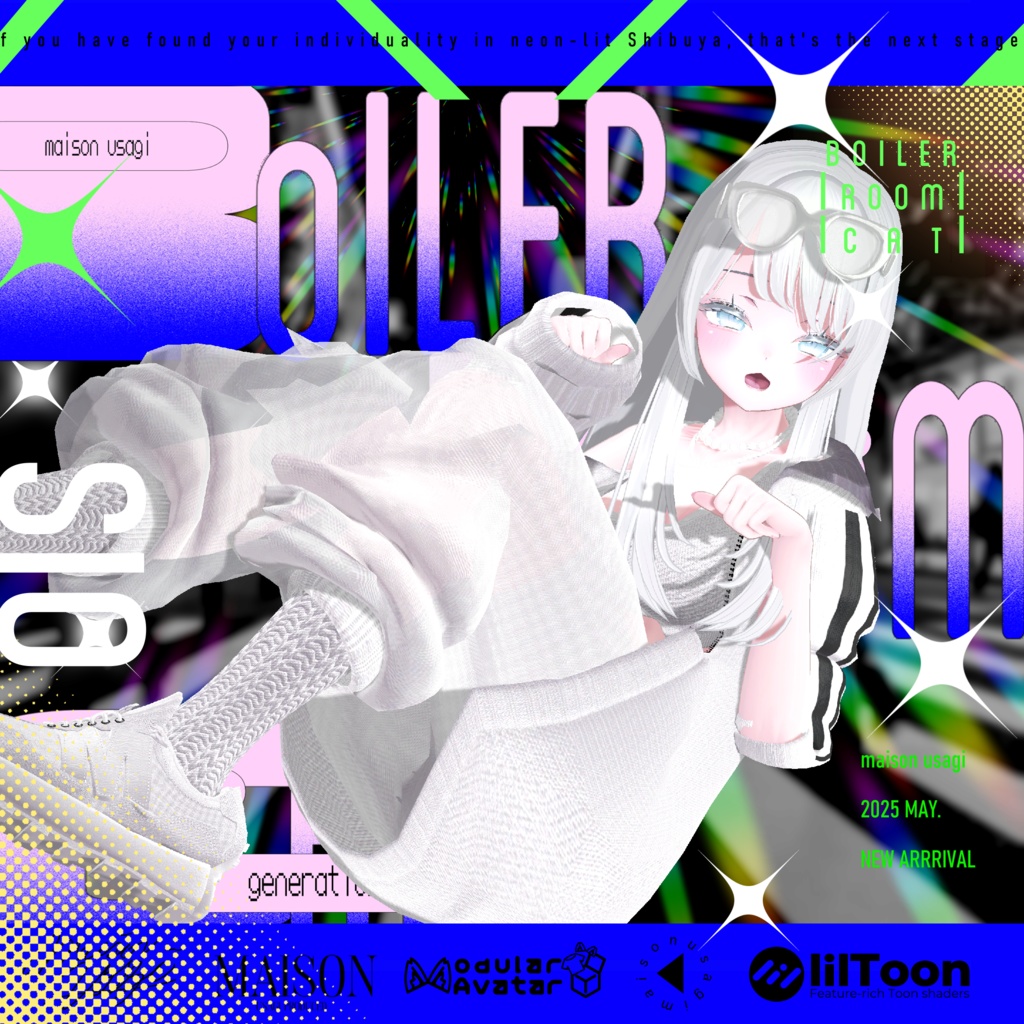 【Hair付き!】💗Boiler Room Cat💙【16Avatars対応】#Maison_Usagi091