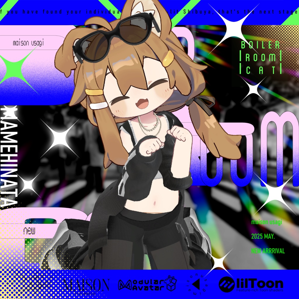 【Hair付き!】💗Boiler Room Cat💙【16Avatars対応】#Maison_Usagi091