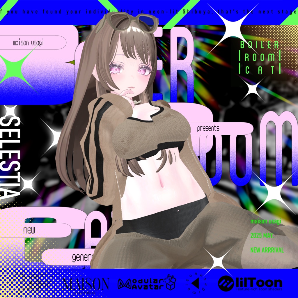 【Hair付き!】💗Boiler Room Cat💙【16Avatars対応】#Maison_Usagi091