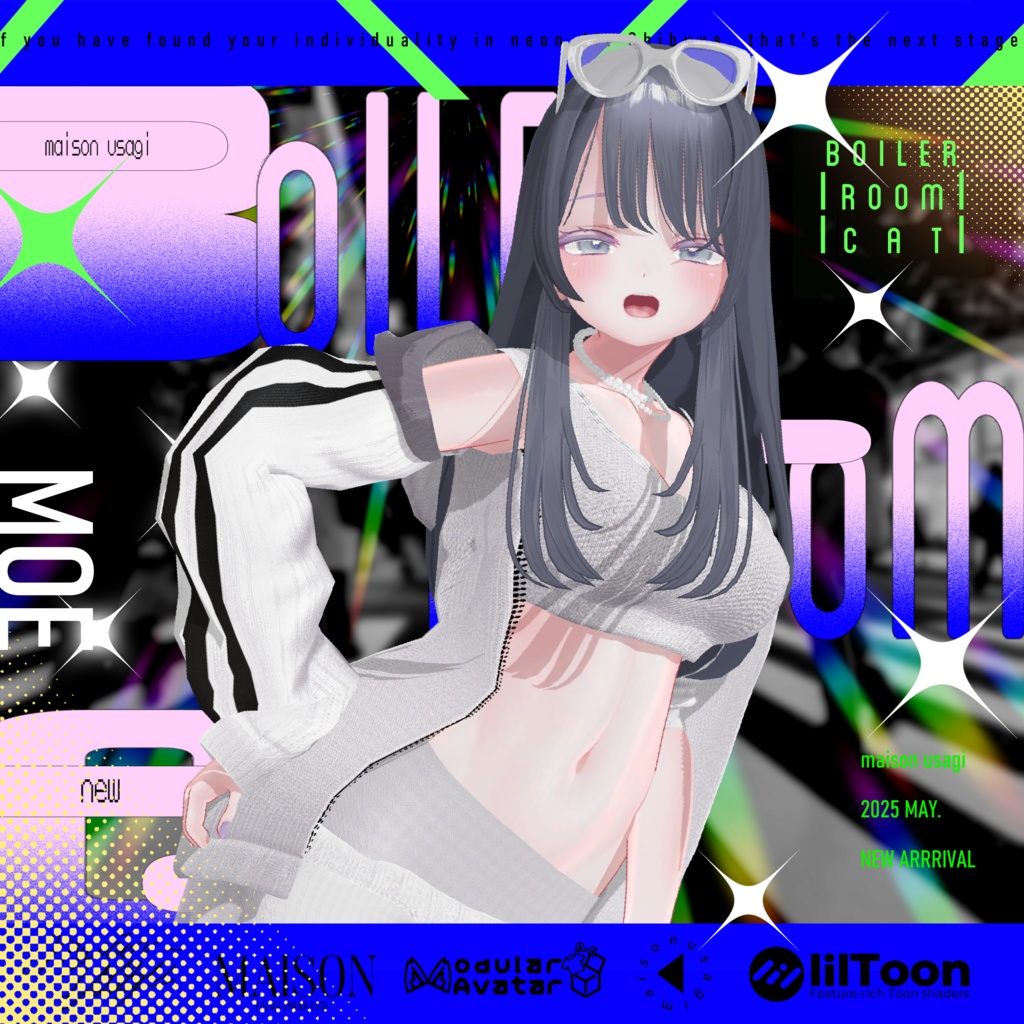 【Hair付き!】💗Boiler Room Cat💙【16Avatars対応】#Maison_Usagi091