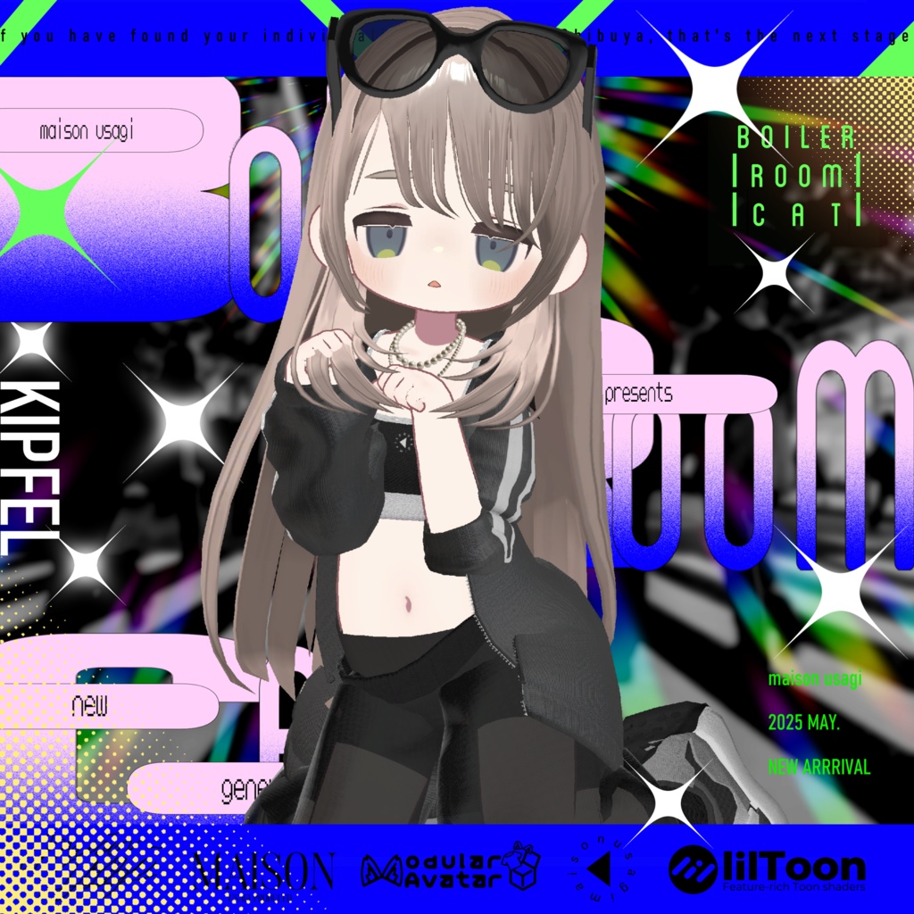 【Hair付き!】💗Boiler Room Cat💙【16Avatars対応】#Maison_Usagi091