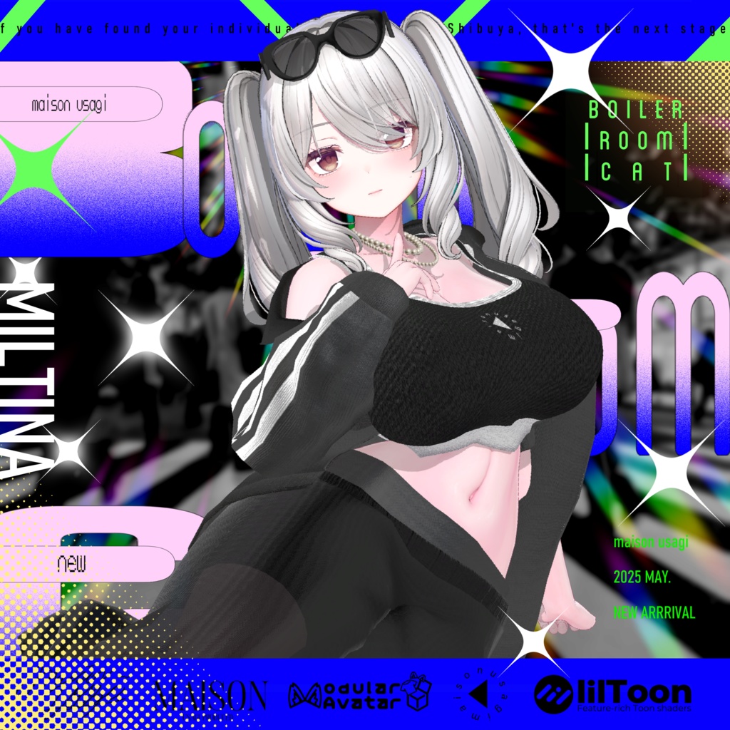 【Hair付き!】💗Boiler Room Cat💙【16Avatars対応】#Maison_Usagi091