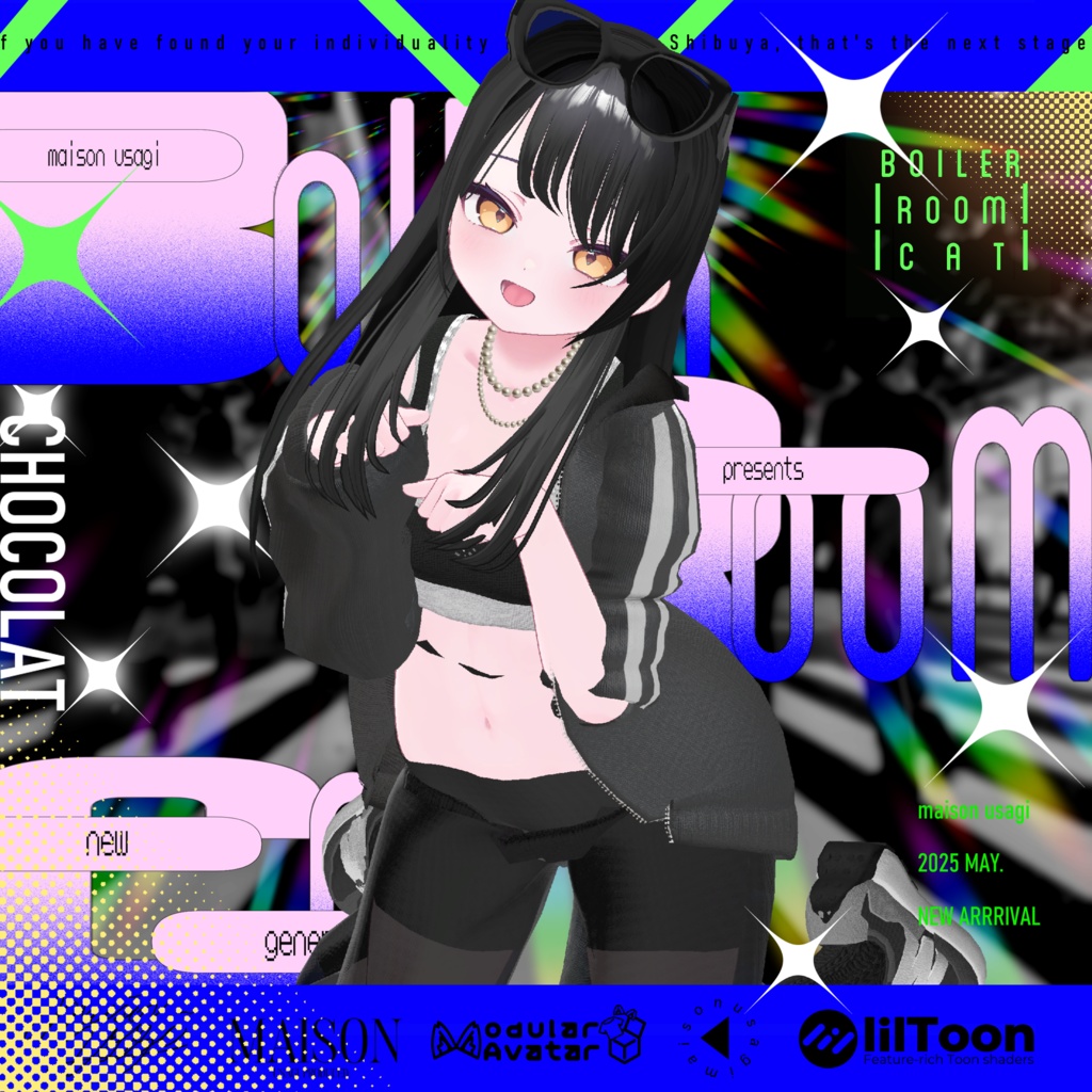 【Hair付き!】💗Boiler Room Cat💙【16Avatars対応】#Maison_Usagi091