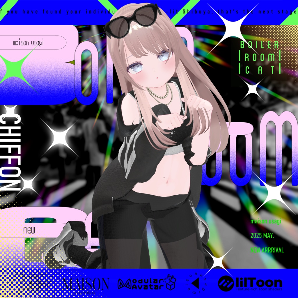 【Hair付き!】💗Boiler Room Cat💙【16Avatars対応】#Maison_Usagi091