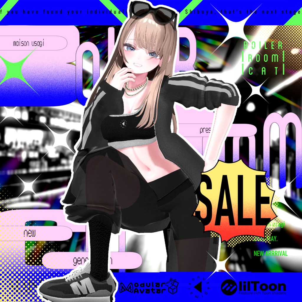 【Hair付き!】💗Boiler Room Cat💙【16Avatars対応】#Maison_Usagi091