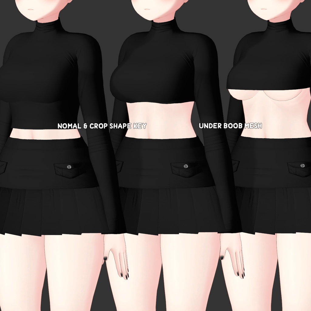 【3アバター対応】Fur leather jacket coordination