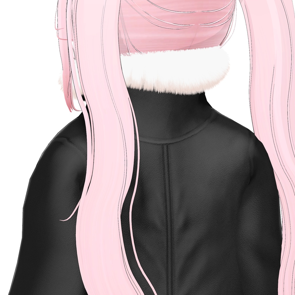 【3アバター対応】Fur leather jacket coordination