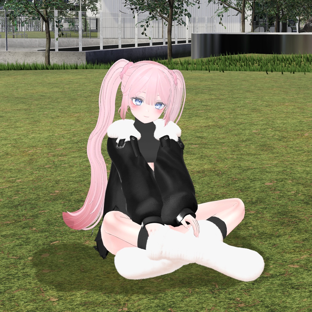 【3アバター対応】Fur leather jacket coordination