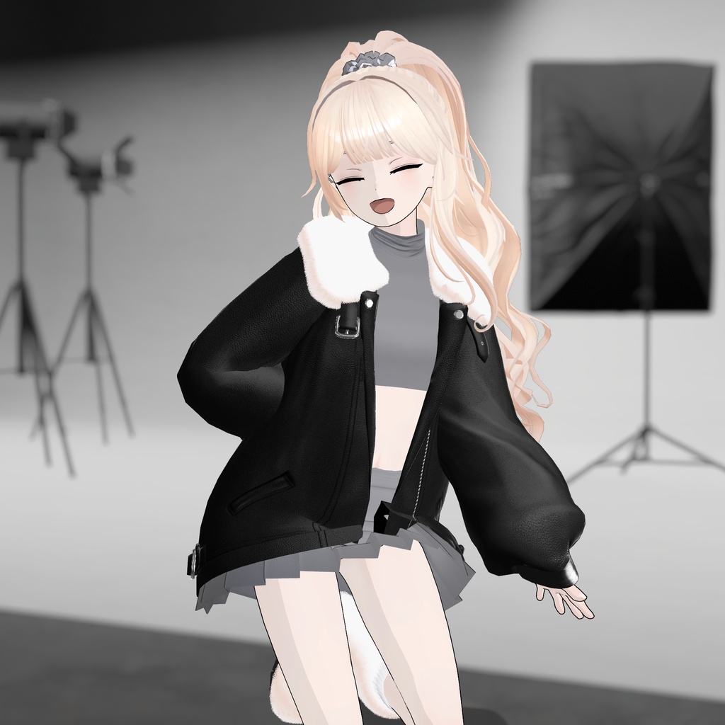 【Maya, Grus, Yugi, Miyo】Fur leather jacket coordination