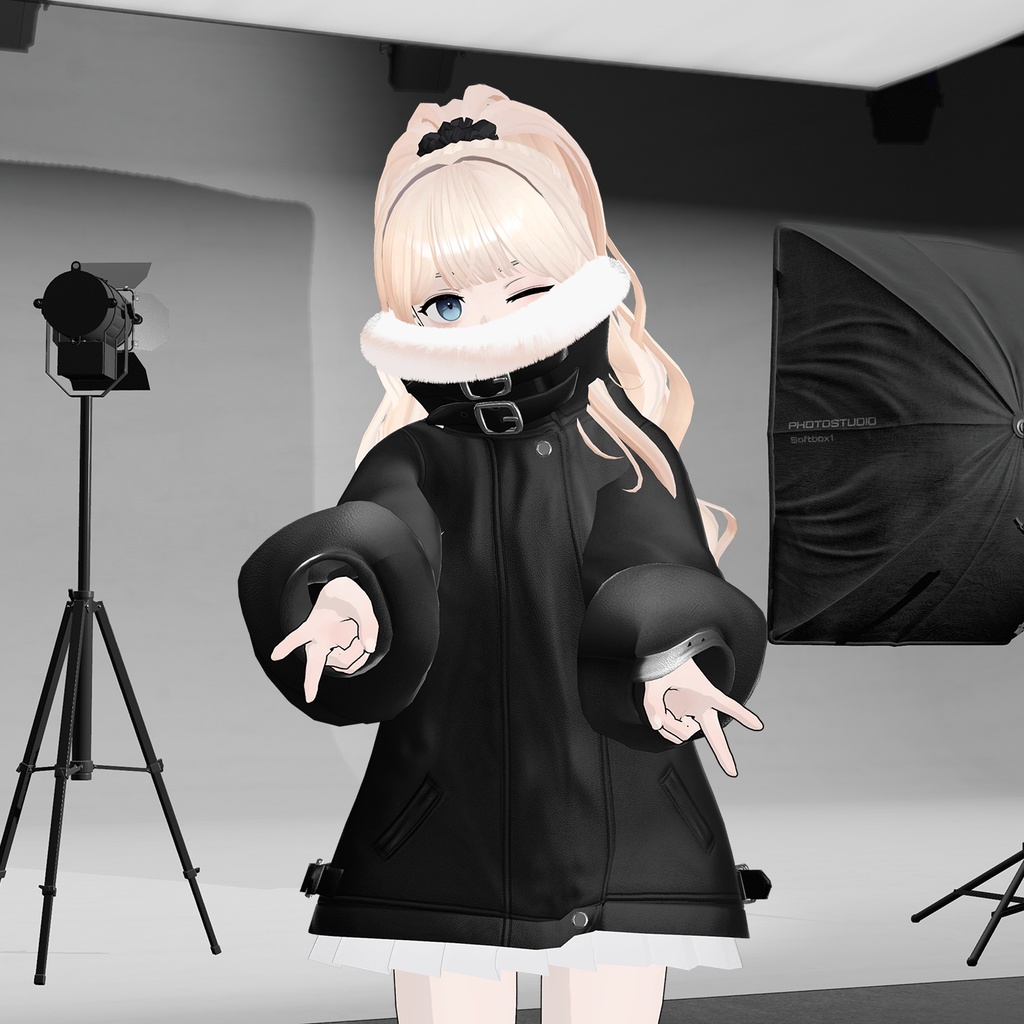 【Maya, Grus, Yugi, Miyo】Fur leather jacket coordination