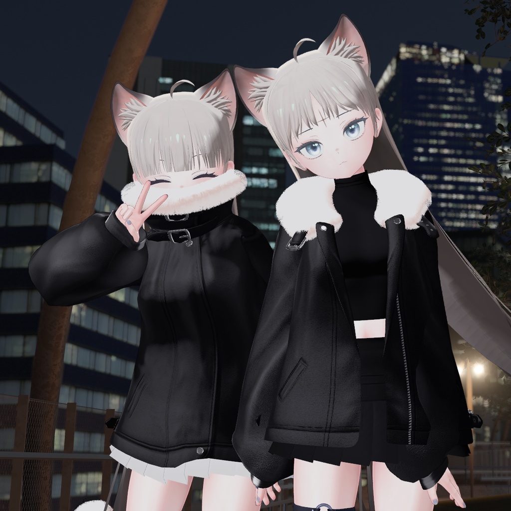 【Maya, Grus, Yugi, Miyo】Fur leather jacket coordination