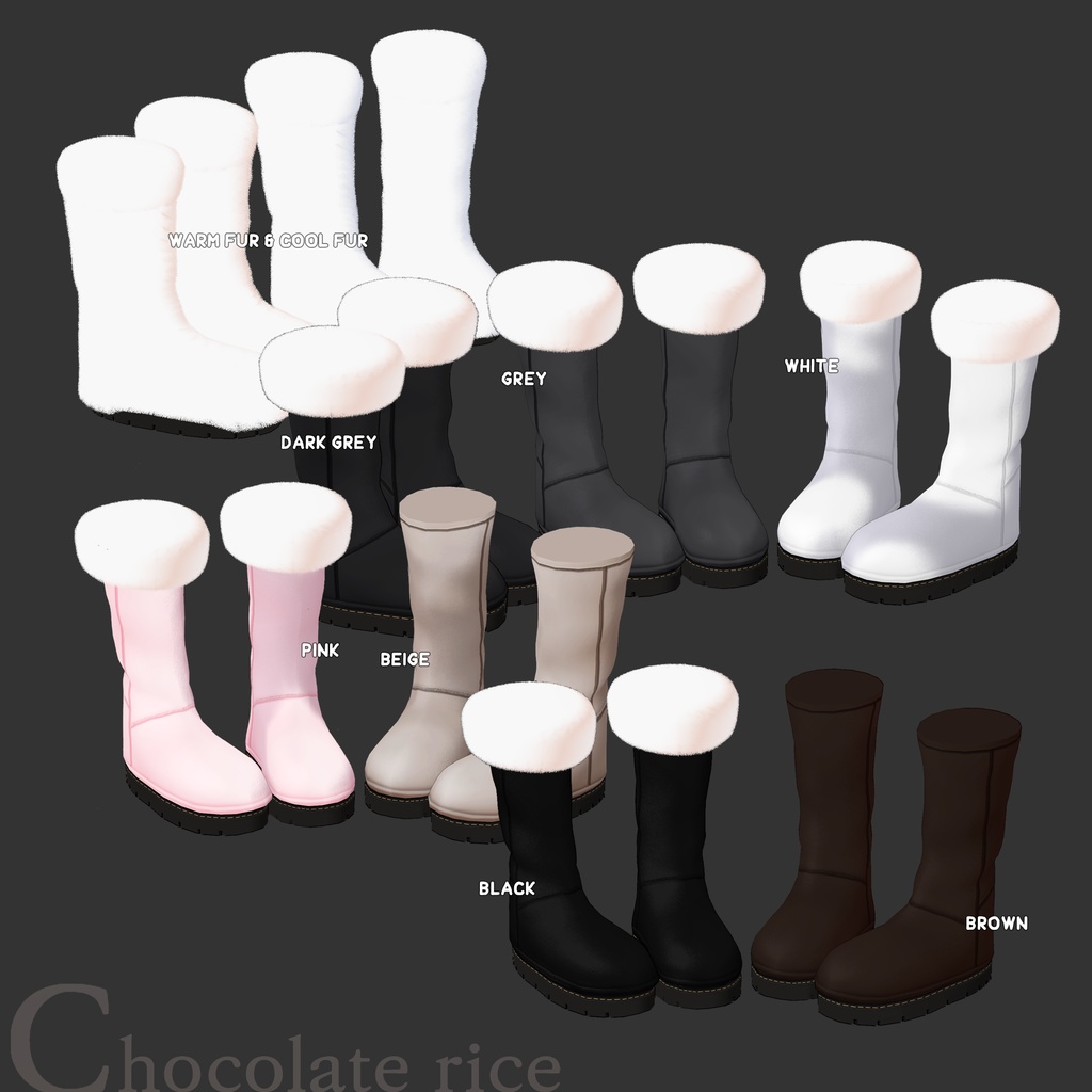 【Maya, Grus, Yugi, Miyo】Fur leather jacket coordination