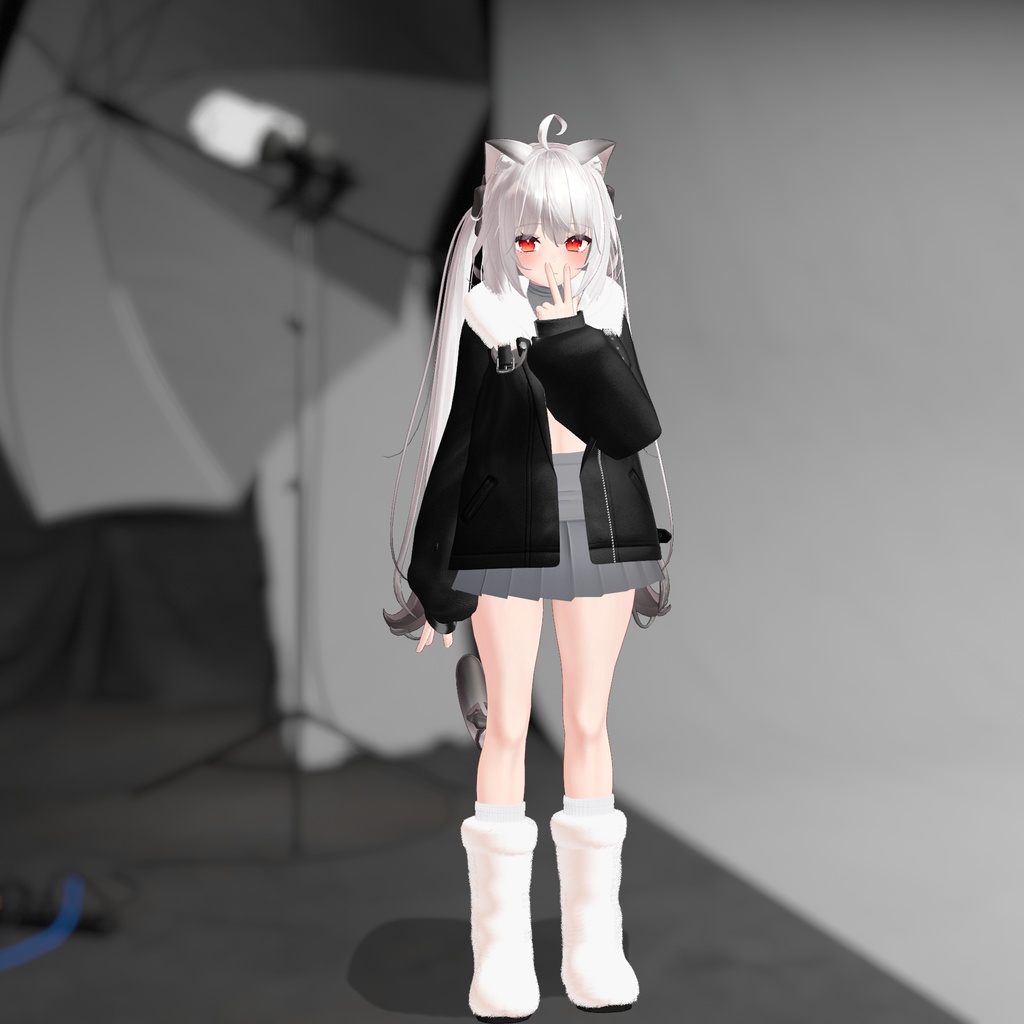 【Maya, Grus, Yugi, Miyo】Fur leather jacket coordination