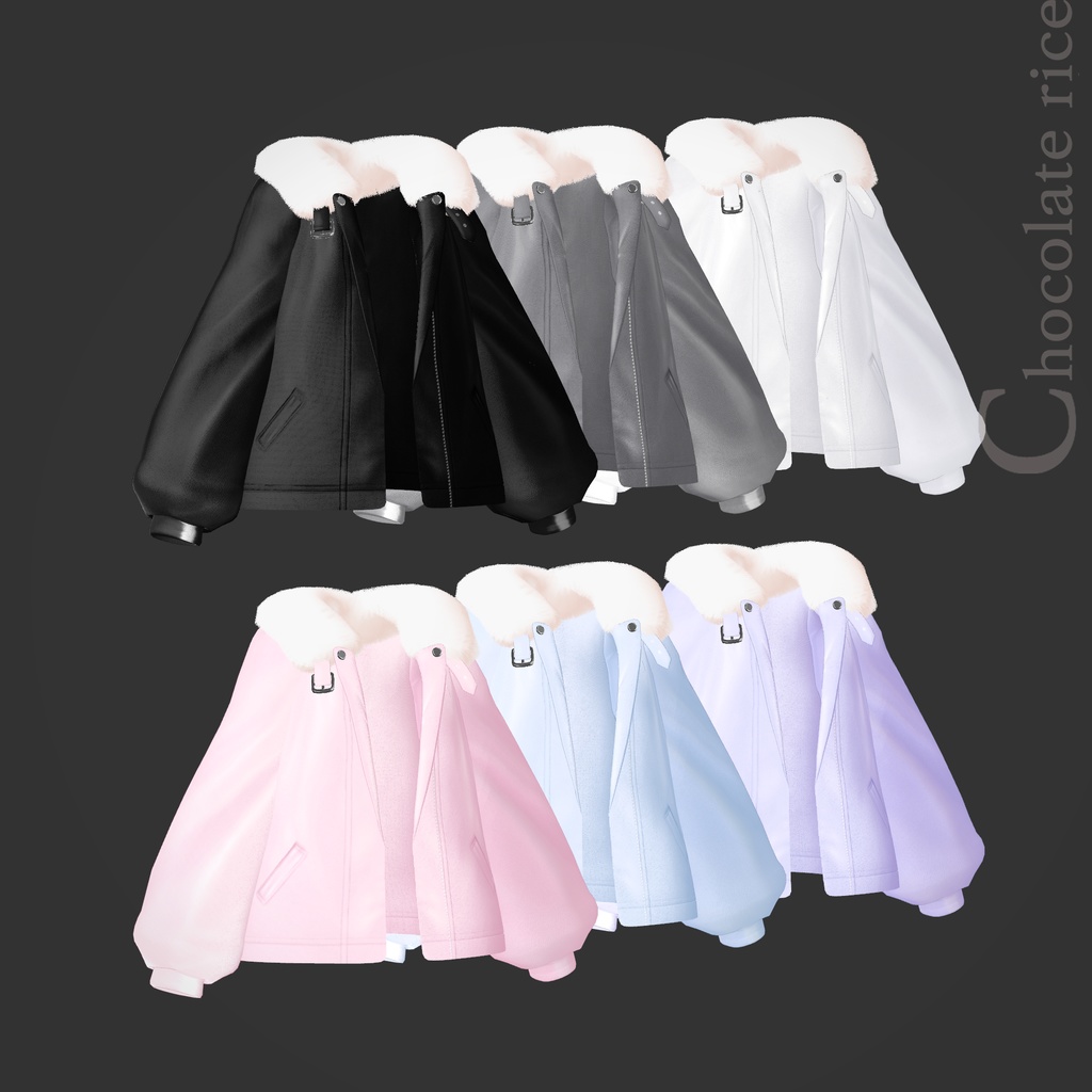 【Maya, Grus, Yugi, Miyo】Fur leather jacket coordination