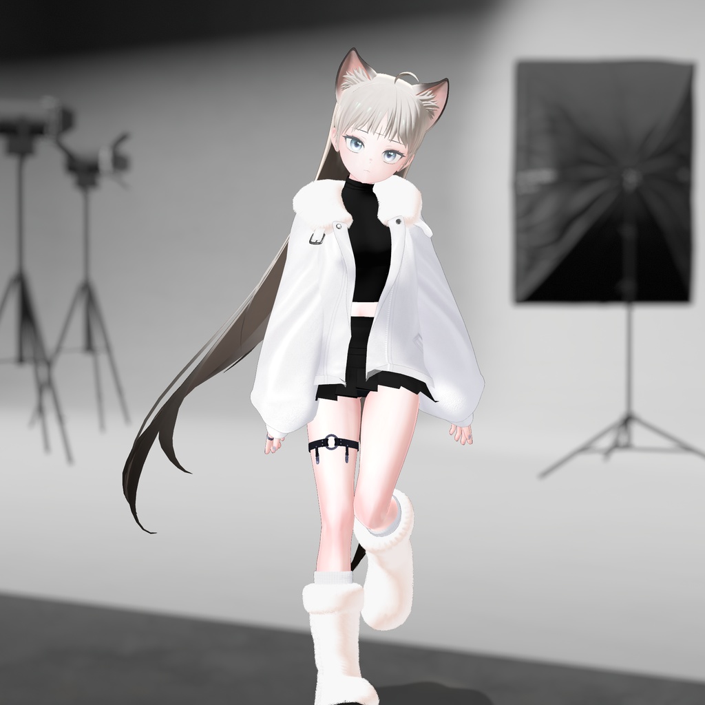 【Maya, Grus, Yugi, Miyo】Fur leather jacket coordination