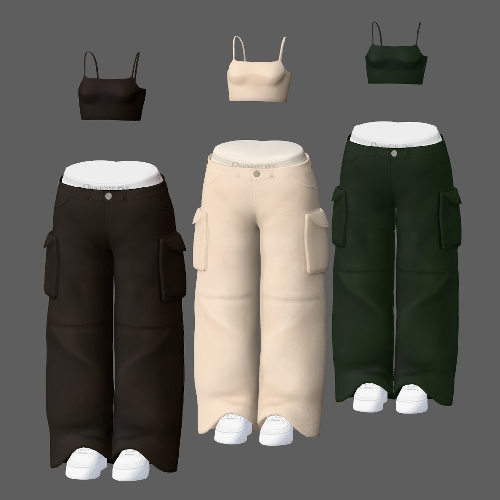 【ライム Lime】 cargo pants coordination