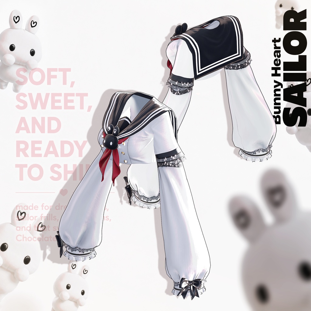 ✨✨✨ フルパック24時間限定 50% OFF ✨✨✨ /// 🎀 Bunny Heart Sailor🎀 /// アバター単体 30% OFF : 2,000円 → 1390円