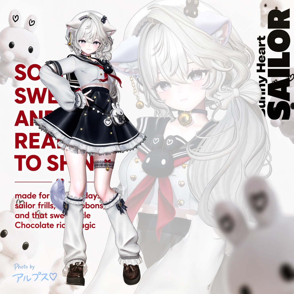 ✨✨✨ フルパック24時間限定 50% OFF ✨✨✨ /// 🎀 Bunny Heart Sailor🎀 /// アバター単体 30% OFF : 2,000円 → 1390円