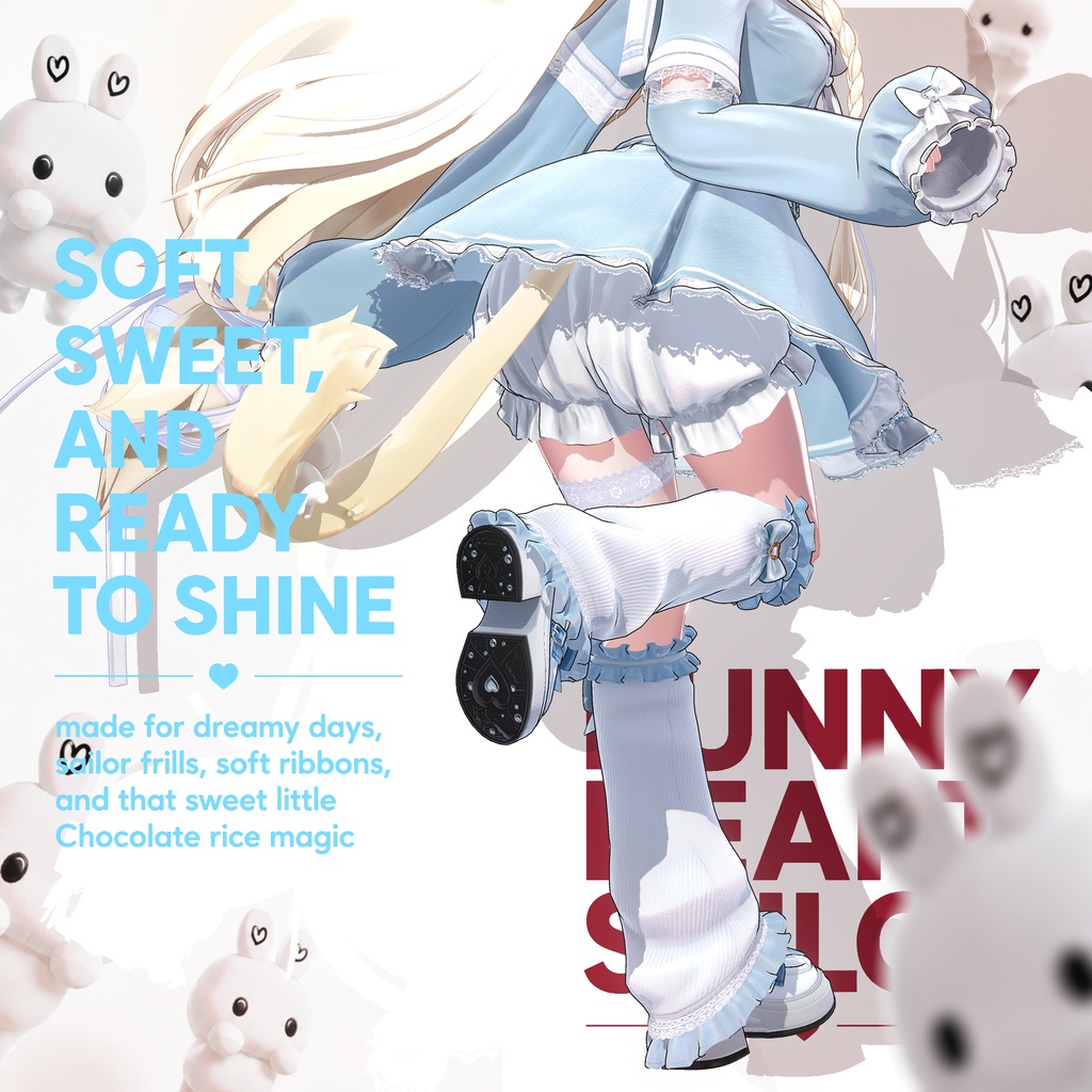 ✨✨✨ フルパック24時間限定 50% OFF ✨✨✨ /// 🎀 Bunny Heart Sailor🎀 /// アバター単体 30% OFF : 2,000円 → 1390円