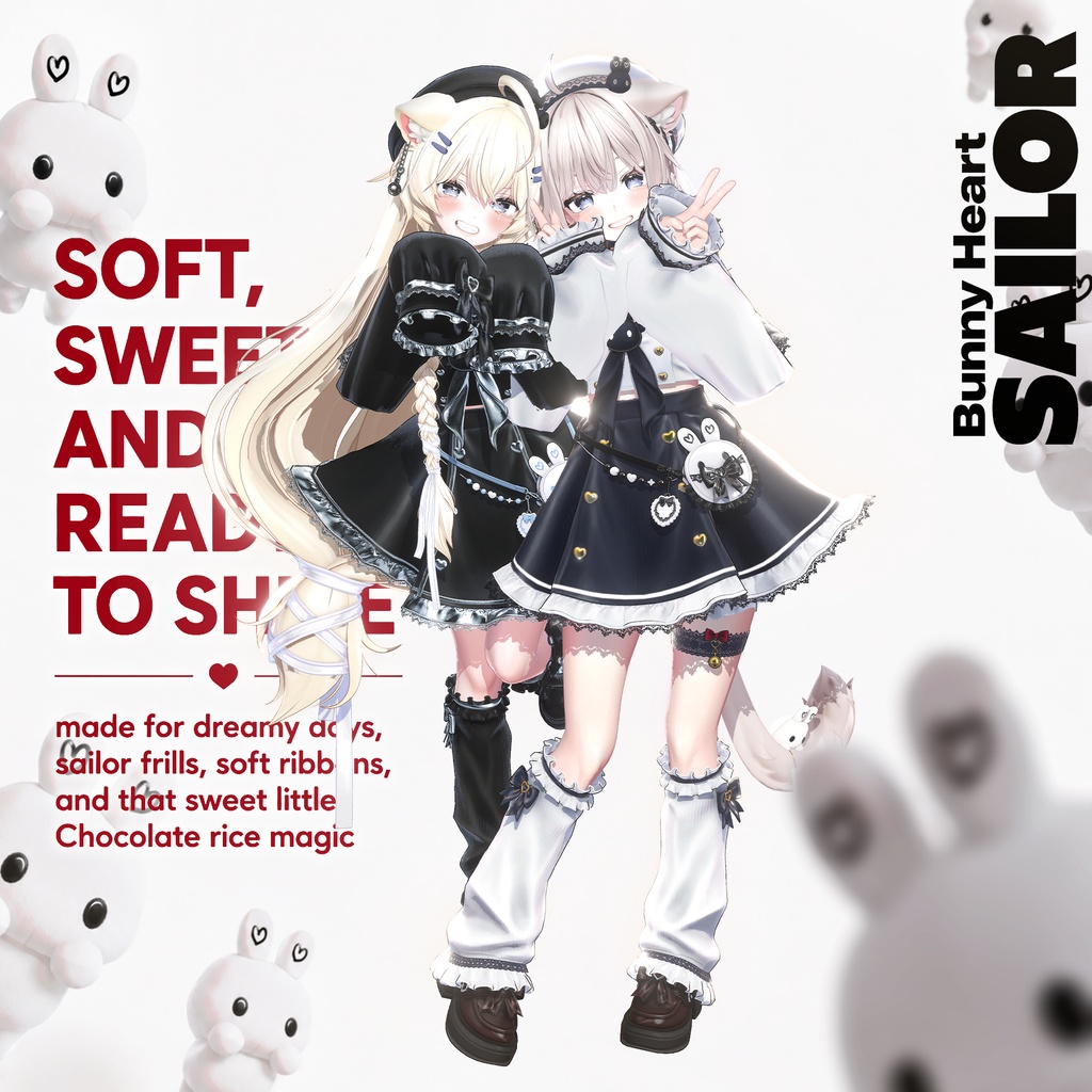 ✨✨✨ フルパック24時間限定 50% OFF ✨✨✨ /// 🎀 Bunny Heart Sailor🎀 /// アバター単体 30% OFF : 2,000円 → 1390円
