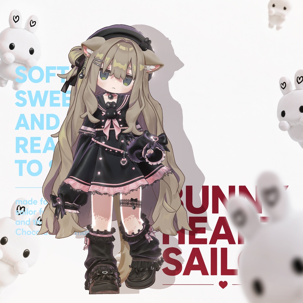 ✨✨✨ フルパック24時間限定 50% OFF ✨✨✨ /// 🎀 Bunny Heart Sailor🎀 /// アバター単体 30% OFF : 2,000円 → 1390円