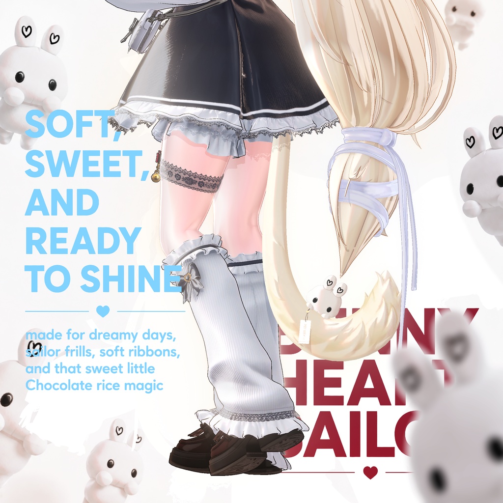 ✨✨✨ フルパック24時間限定 50% OFF ✨✨✨ /// 🎀 Bunny Heart Sailor🎀 /// アバター単体 30% OFF : 2,000円 → 1390円