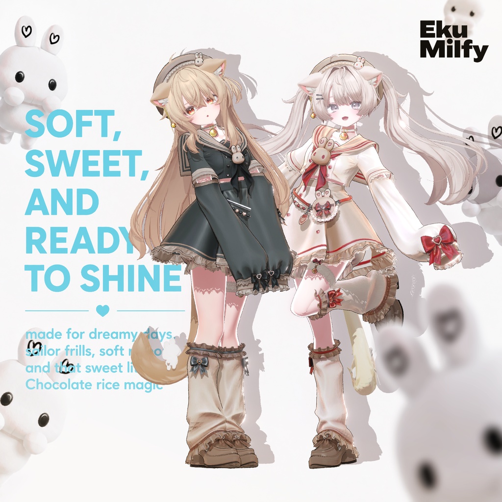 ✨✨✨ フルパック24時間限定 50% OFF ✨✨✨ /// 🎀 Bunny Heart Sailor🎀 /// アバター単体 30% OFF : 2,000円 → 1390円