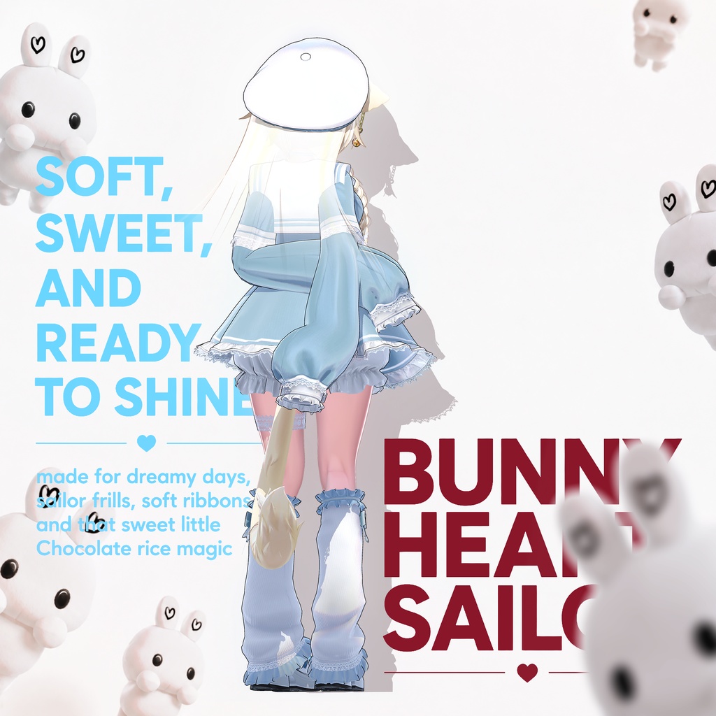 ✨✨✨ フルパック24時間限定 50% OFF ✨✨✨ /// 🎀 Bunny Heart Sailor🎀 /// アバター単体 30% OFF : 2,000円 → 1390円