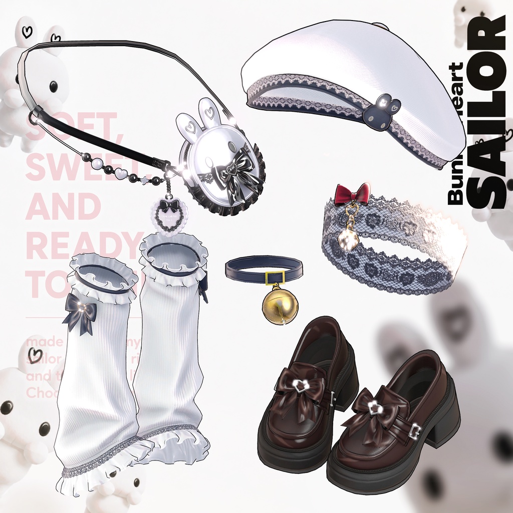 ✨✨✨ フルパック24時間限定 50% OFF ✨✨✨ /// 🎀 Bunny Heart Sailor🎀 /// アバター単体 30% OFF : 2,000円 → 1390円