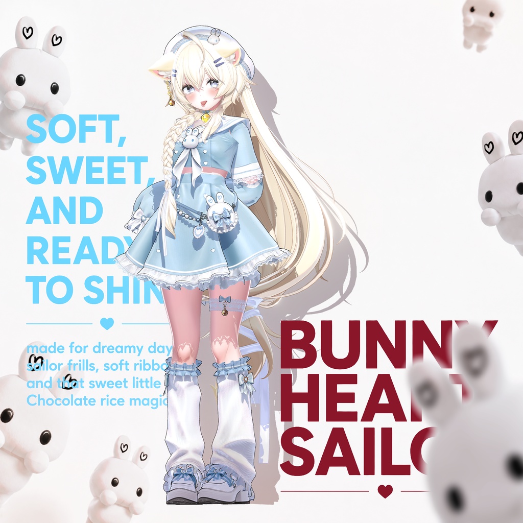 ✨✨✨ フルパック24時間限定 50% OFF ✨✨✨ /// 🎀 Bunny Heart Sailor🎀 /// アバター単体 30% OFF : 2,000円 → 1390円
