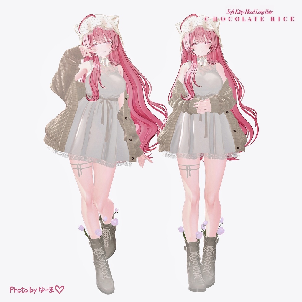 🎀 発売記念SALE🎀590円🎀Soft Kitty Hood Long Hair|14アバター対応