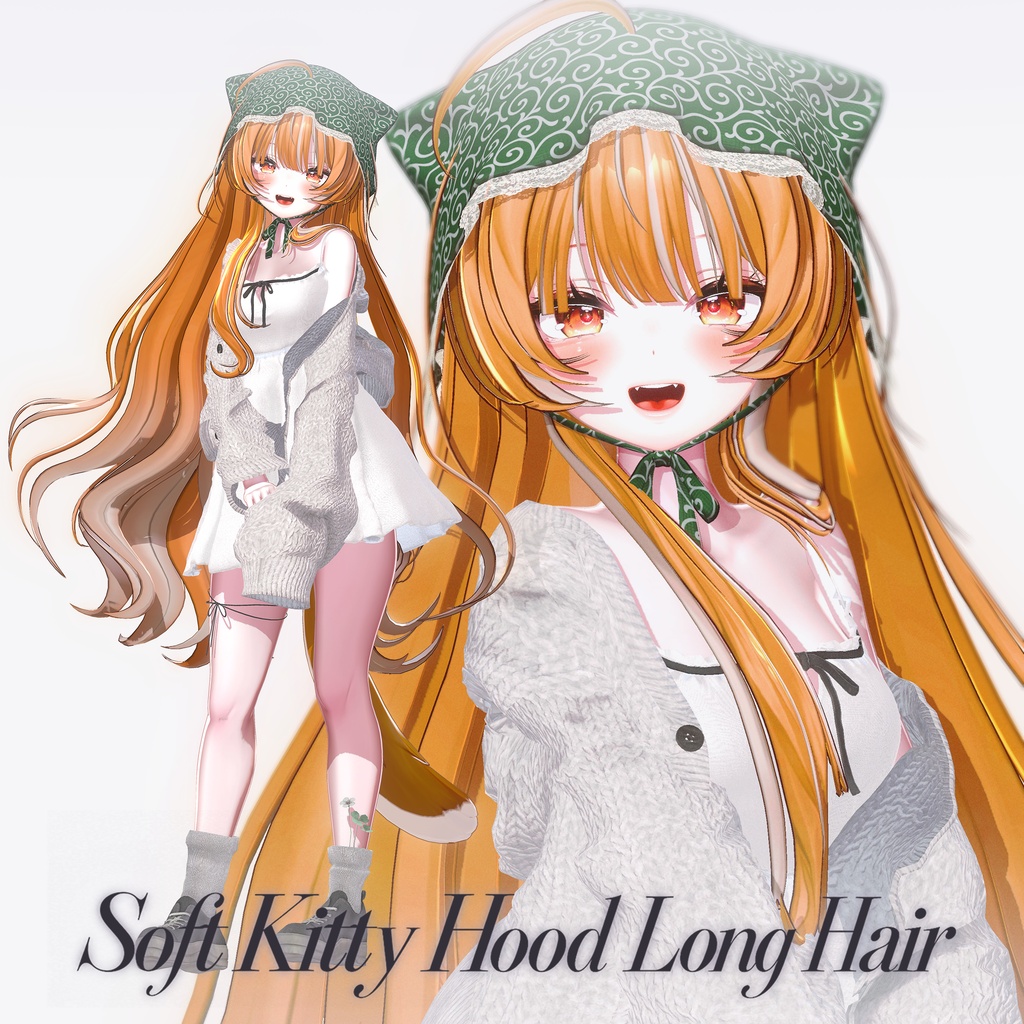 🎀 発売記念SALE🎀590円🎀Soft Kitty Hood Long Hair|14アバター対応