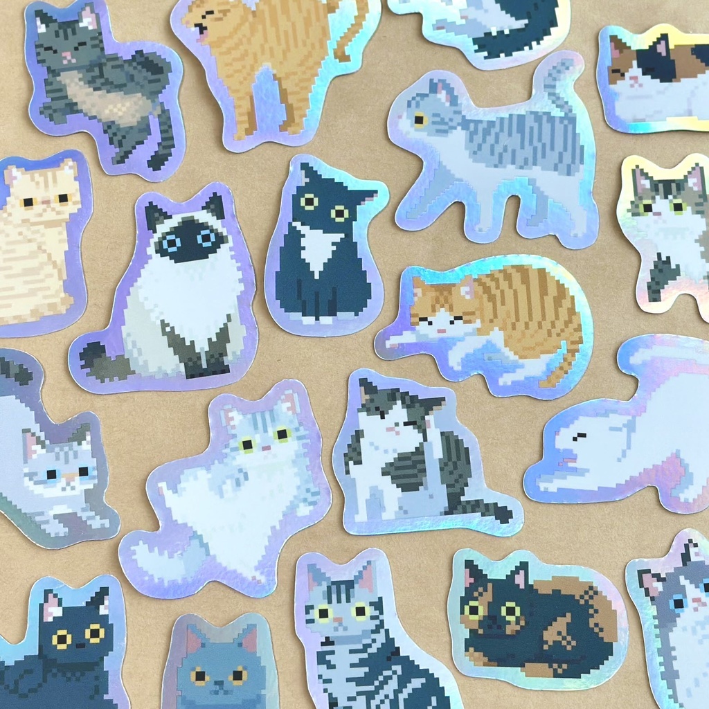 ドット絵猫ステッカーガチャ