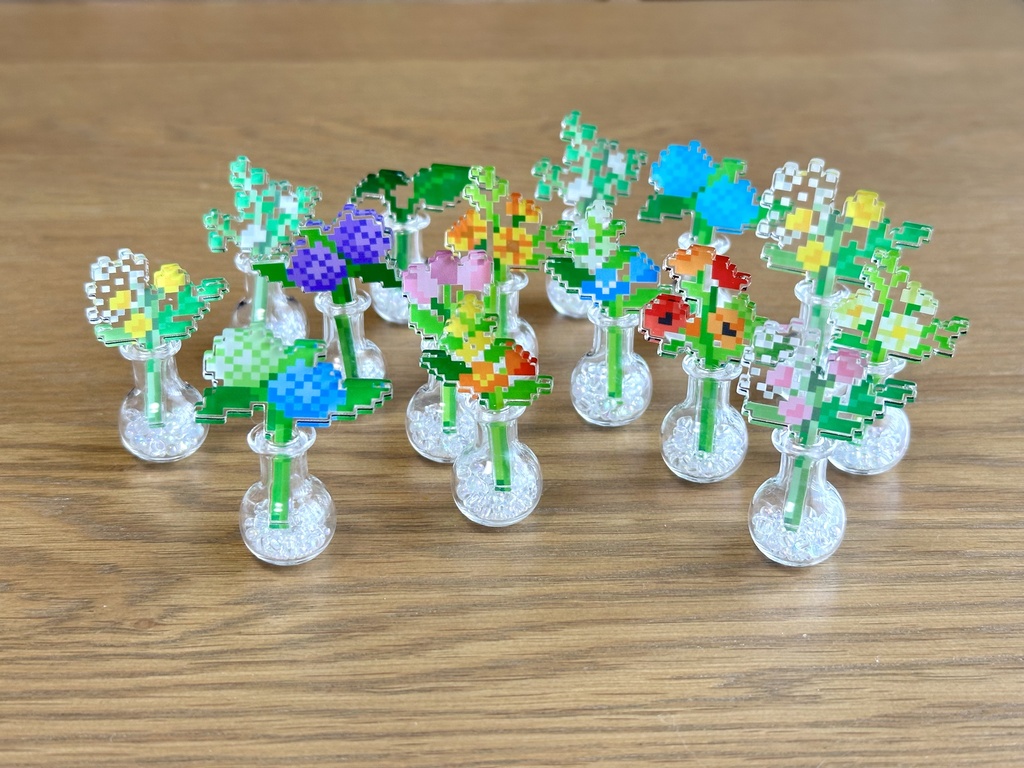 ドットのお花(花瓶セット)種類ランダム
