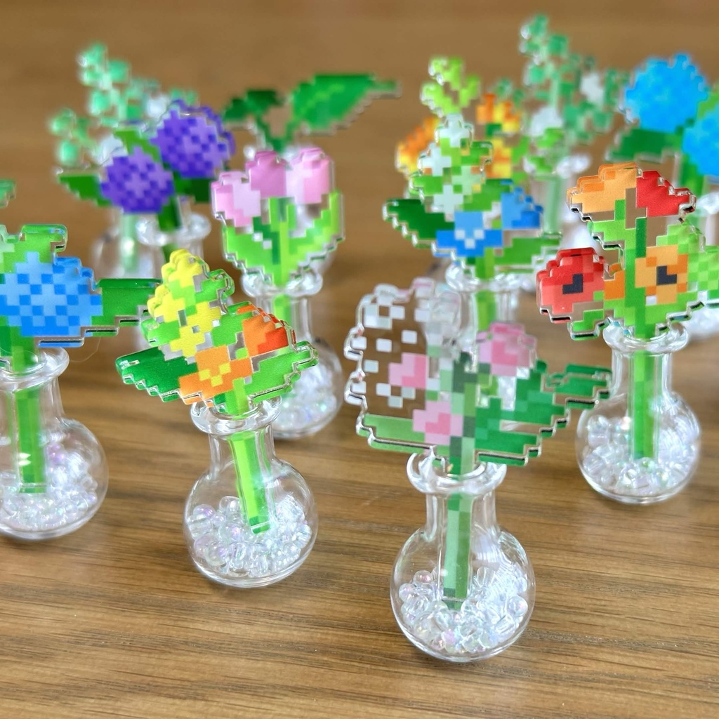 ドットのお花（花瓶セット）種類ランダム