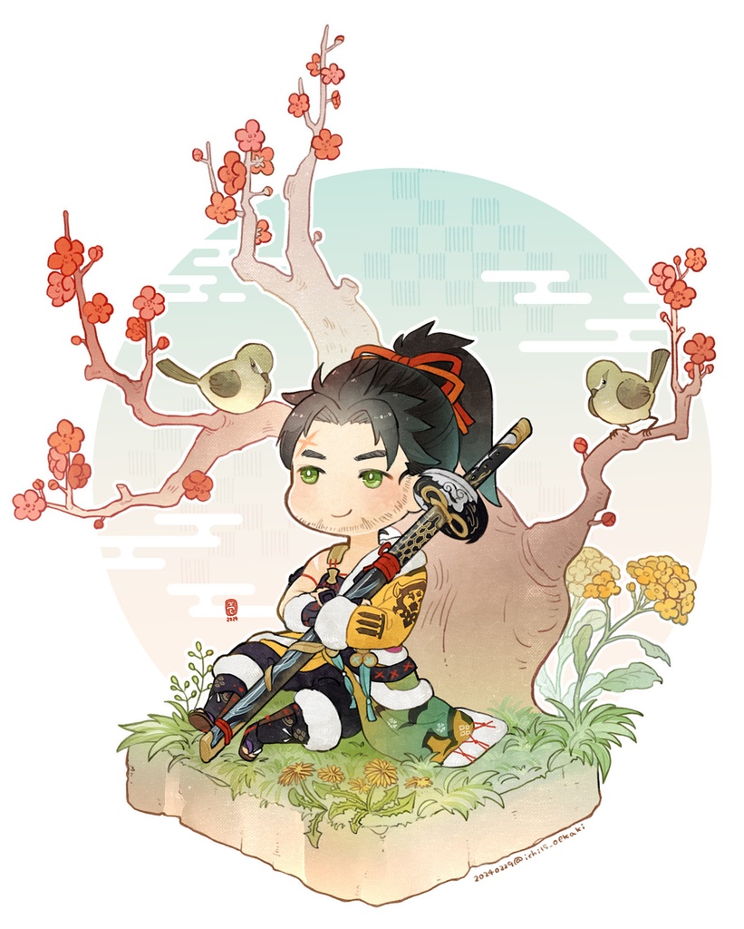 アクキー【梅とウグイス】