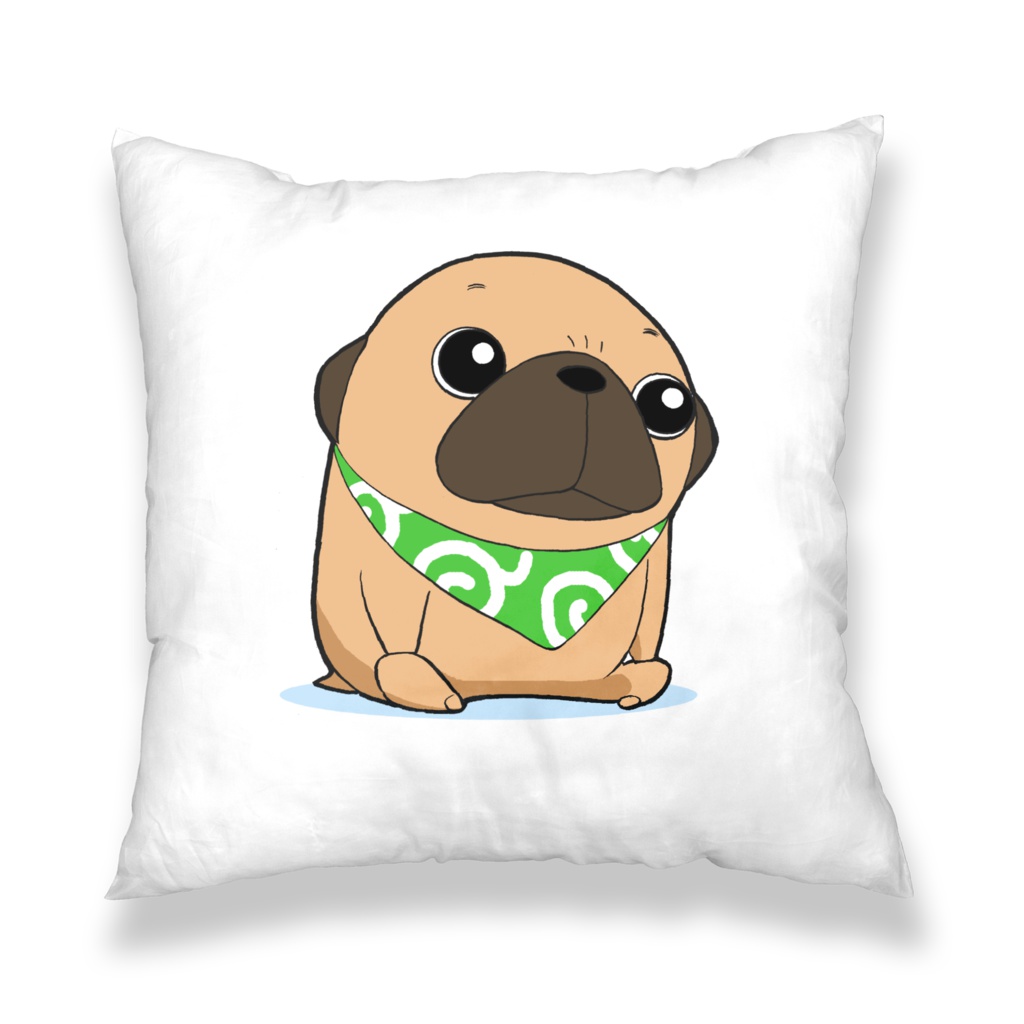 クッションカバー黒パグB