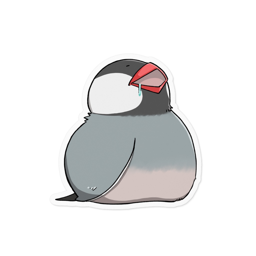 文鳥さん爆睡ステッカー(桜)