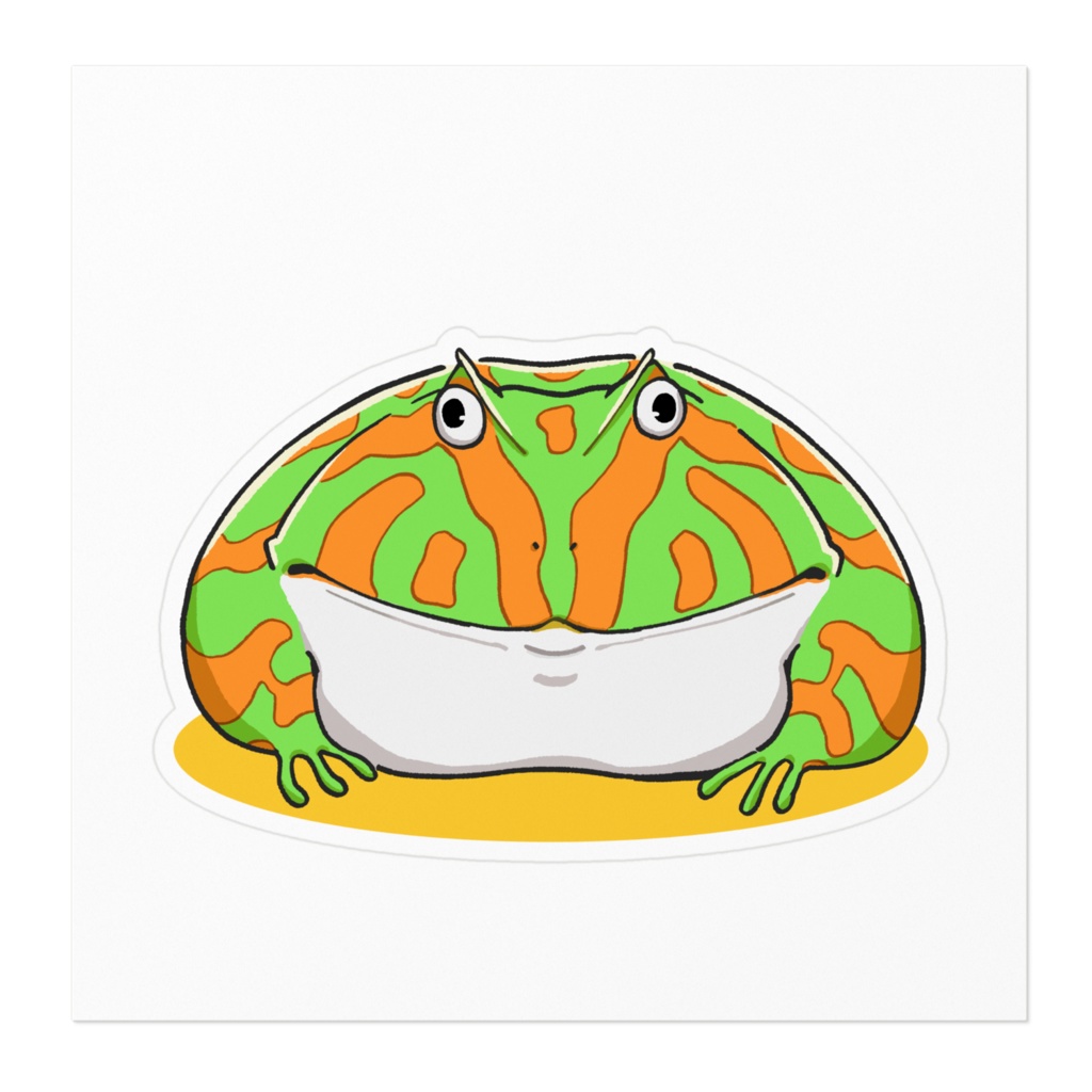 ツノガエルさんでっぷりステッカー(ベルツノ)