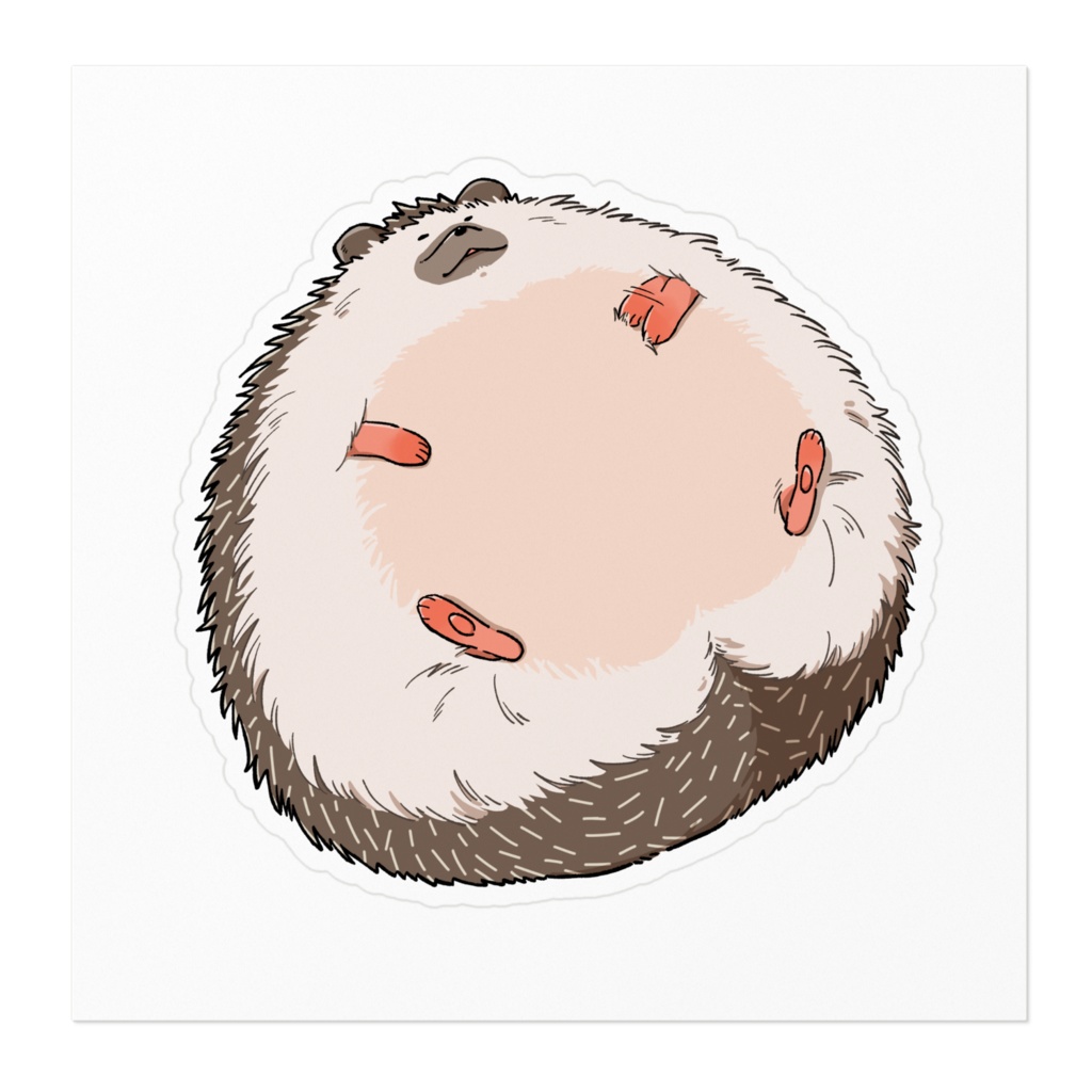 ハリネズミさんが腹をかくステッカー