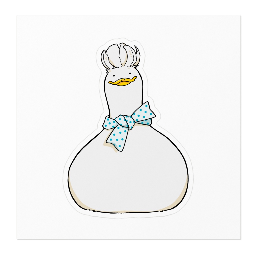 アヒルさん頭ふわふわステッカー