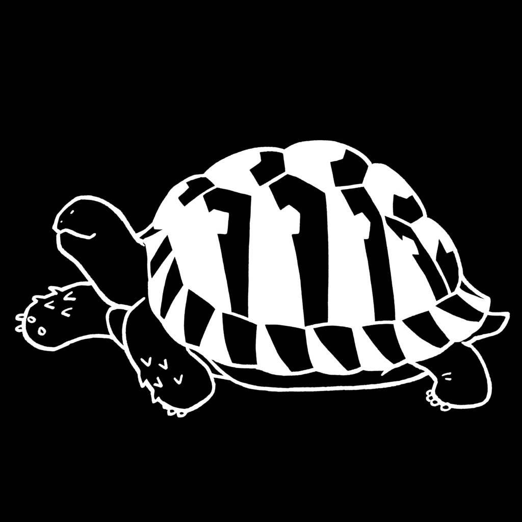 リクガメさんクリアステッカー 大(右足)