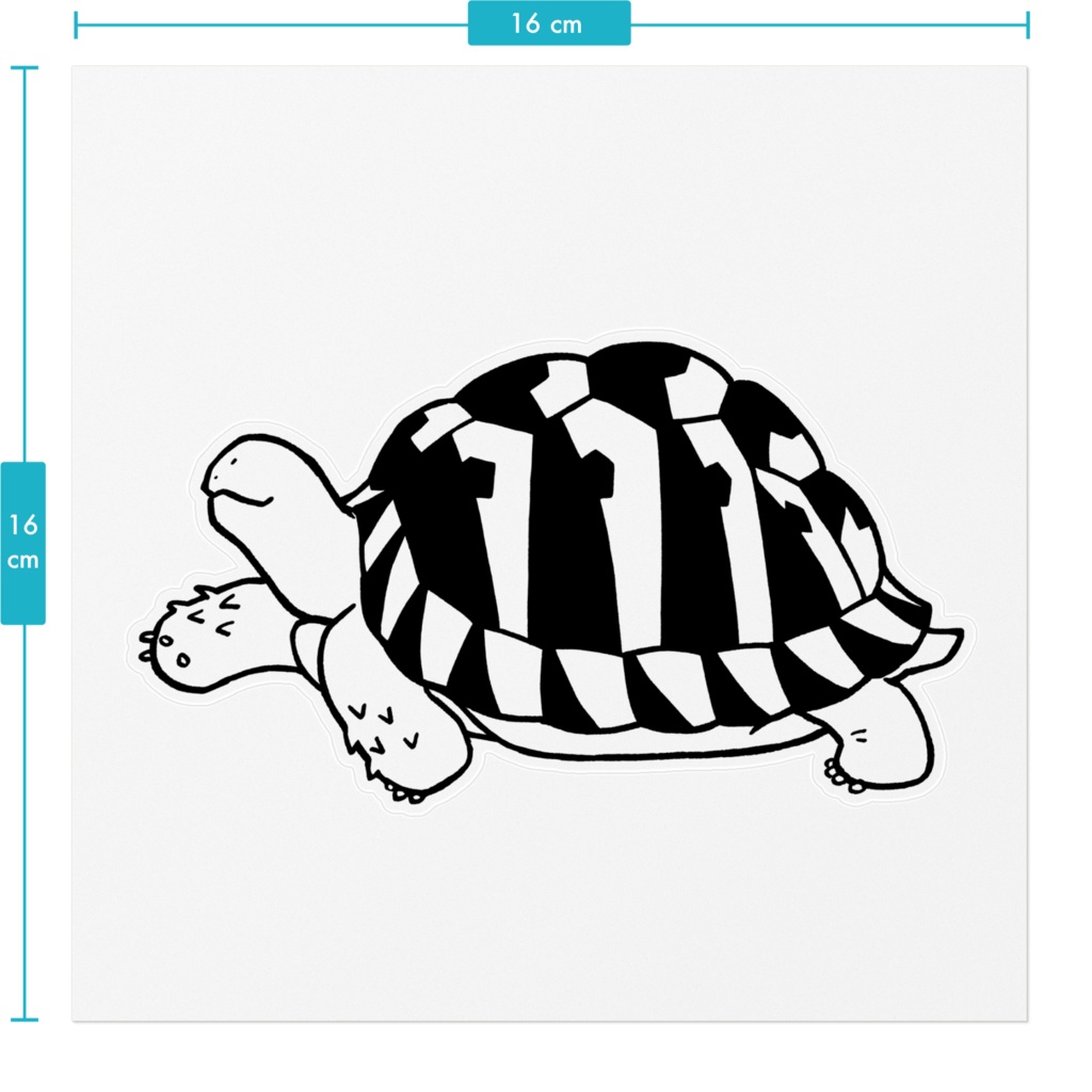 リクガメさんクリアステッカー大(右足)B